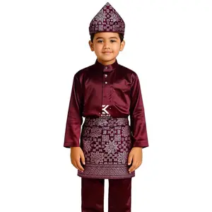 SETELAN BAJU DAN CELANA MELAYU PRIA ANAK TELUK BELANGA CEKAK MUSANG