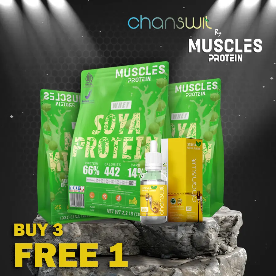 3Kg Get 4 Item Muscles protein Whey Protein Bubuk Kedelai Murni