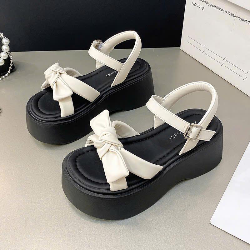 dép sandal quai hậu nữ PS đế cao 7cm đi êm chân kiểu dáng thời trang DéP Sandal Cao Su Shoes GiàY Nhung Women Jean