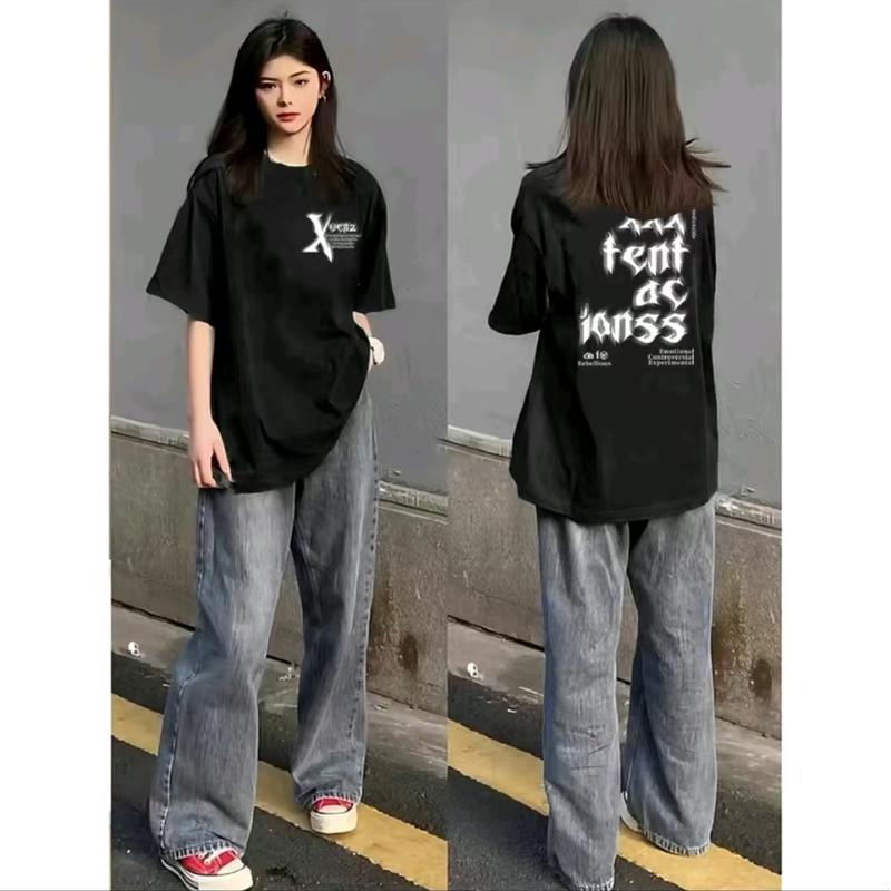 kaos distro tacion atasan retro lengan pendek /baju kaos pria wanita Loose Fit Tshirt Combed Polos Oblong Custom Santai 8