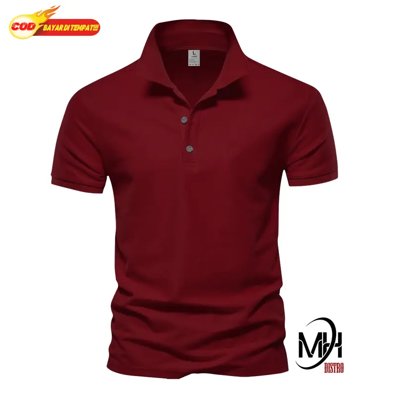MAHA DISTRO - Kaos Polo Shirt Polos Kerah Abu Tua Lengan Pendek Kaos Kerah Pria/wanita Unisex 5