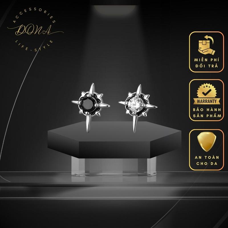  Khuyên Tai Bạc Ngôi Sao Đính Đá Bông Tai Bạc Dona Shining Star S999 Cho Nam Và Nữ  Dona  1051574  