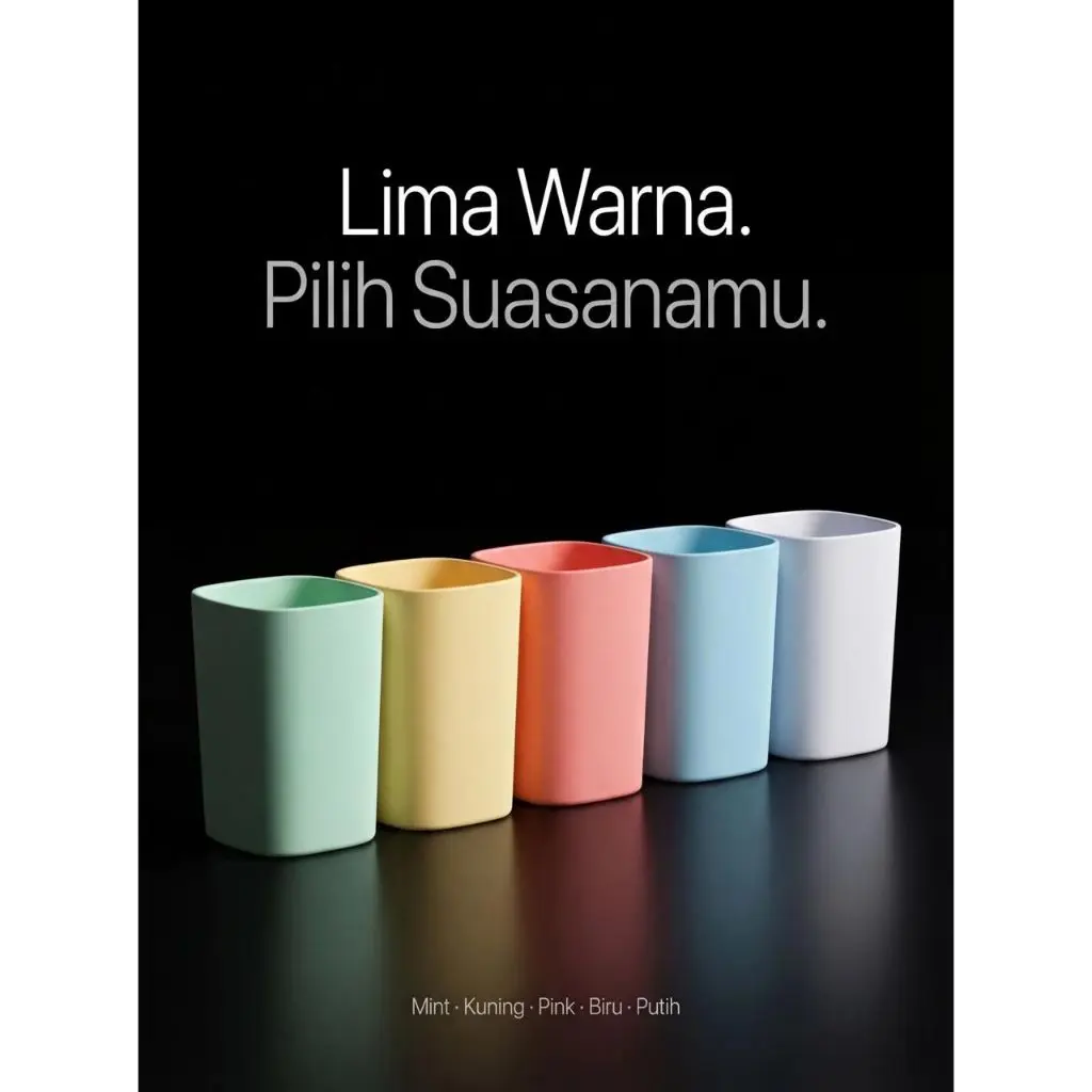 Gelas Minum Plastik Cangkir Kumur Wadah Tempat Sikat Gigi Kotak Odol Pensil Pulpen MakeUp Rias Organizer Kamar Mandi Anak Food Grade Rak Aksesoris Multifungsi Serbaguna Warna Pastel Anti Pecah gargle cup Pink Hijau Cream Biru Mint Murah Estetik Minimalis