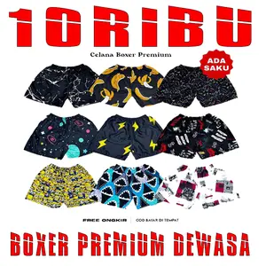 Premium Celana Boxer (Dewasa) Yang besar Bb s/d 75kg,(PILIH MOTIF).Pria Wanita Motif Viral Nyaman Lembut Santai di Pantai & Tidur Unisex.