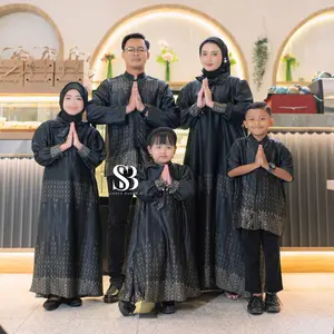 couple keluarga pasangan gamis pesta mewah elegan baju couple keluarga baju couple pasangan lebaran set pakaian keluarga