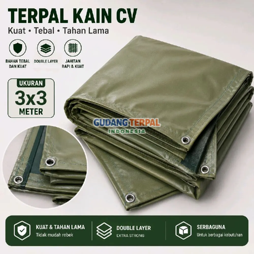 Terpal kain CV/Tentara UK 3x3