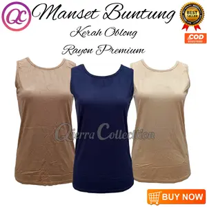 Manset Buntung Wanita Kutung Lekbong Kerah Oblong Polos Warna O neck All Size dan Jumbo Dewasa Anak bb 45 sampai 80kg Rayon Soft Stretch Pink Putih Nyaman Panjang