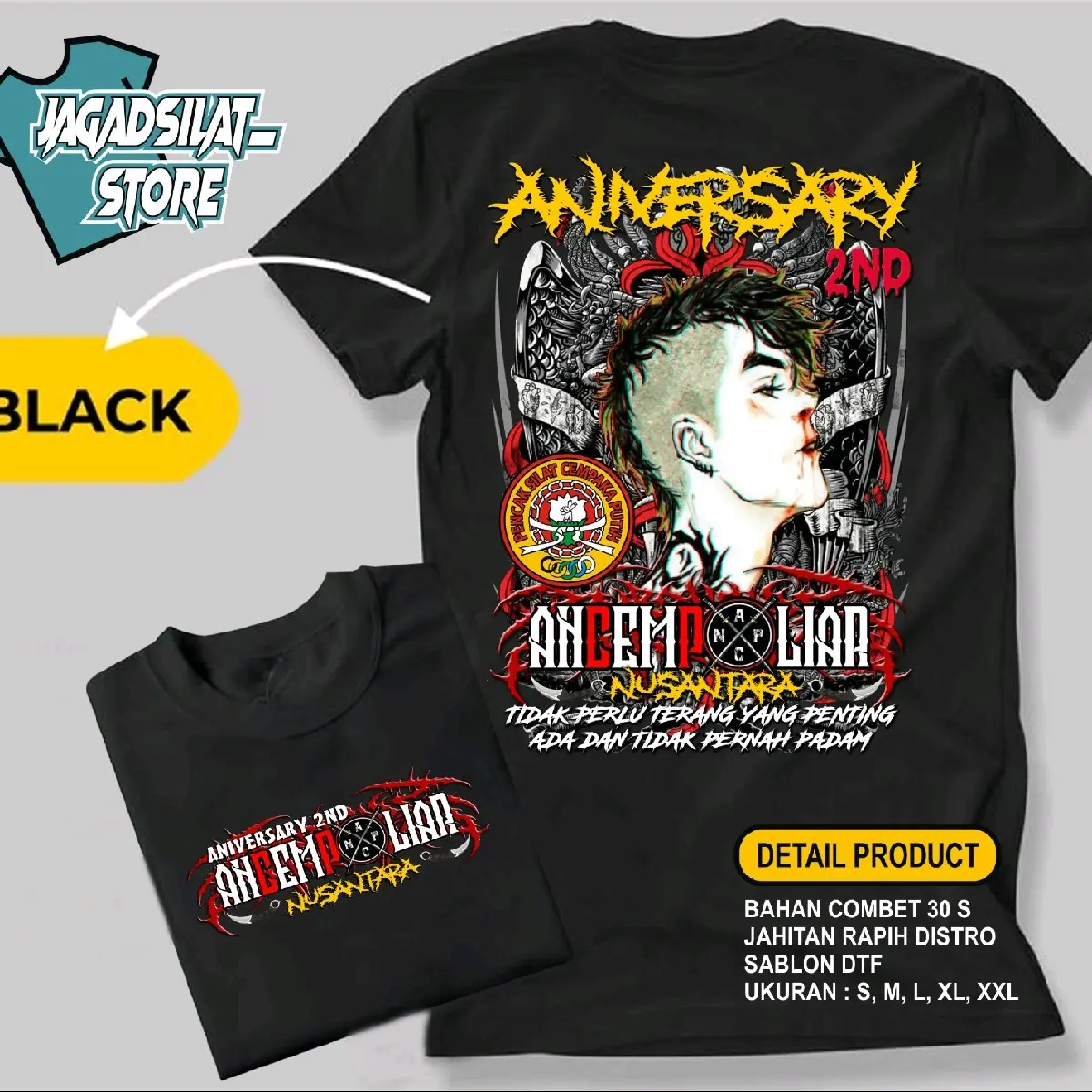 KAOS TS CEMPAKA PUTIH DISTRO TERBARU HITAM KATUN ADEM BISA CUSTOM Combed Sablon Nyaman