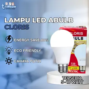 Cloris ABULB Lampu Bohlam LED 5W-18W Cahaya Putih 6500K Hemat Energi Tahan 25000 Jam Fitting E27 Plastik Aluminium
