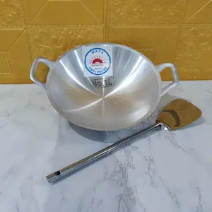 TERMURAH !! 1 Set Wajan Alumunium No. 10 + Sodet Stainless / Paket Wajan / Wajan Murah / Wajan unik / Wajan Kuat