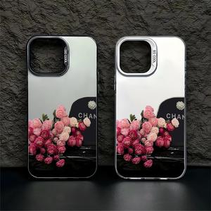 กุหลาบสีชมพูเข้ากันได้กับเคส iPhone16 พรีเมี่ยม Sense iPhone15 ใหม่ iPhone14 ป้องกันการตก 13/12 สีเงินความคิดสร้างสรรค์ 11 / XSMax การ์ตูน XR / XS / 8Plus ‌สำหรับผู้ชายและผู้หญิง