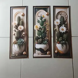 Lukisan Dinding 3D Bunga Estetik! Efek visualnya bikin ruangan jadi hidup  Cocok banget buat dekorasi ruang tamu atau kamar tidur minimalis（Pesan sesuai ukuran Anda)