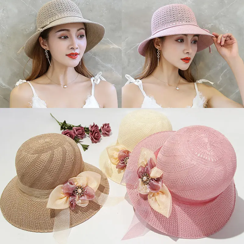 Mũ Nữ, Thanh Lịch Kiểu Pháp, Mũ Chống Nắng Ngoài Trời, Mũ Thắt Nơ Thời Trang