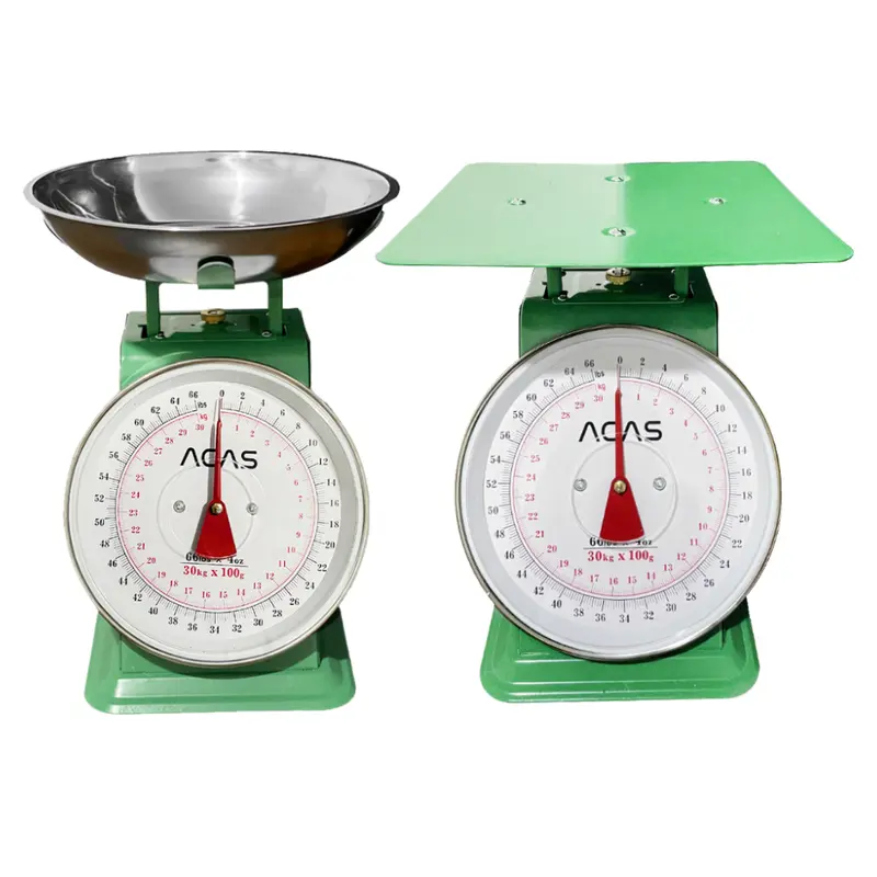 AM RH-QE Timbangan Analog 10kg 20kg 30kg Timbangan Duduk Meja Manual Jarum  Hijau Datar Rata Mangkok 10 kg 20 kg 30 kg Buah Sayur Daging Kitchen Scale 8
