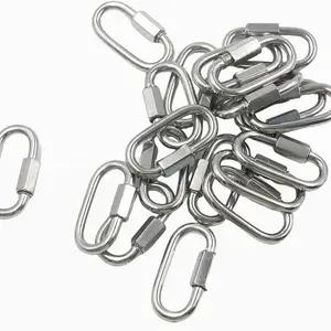 Pengunci Gantungan Camping Hiking Carabiner Stainless Steel Quick Draw Anti Karat Sistem Kunci Putar Ukuran Sedang