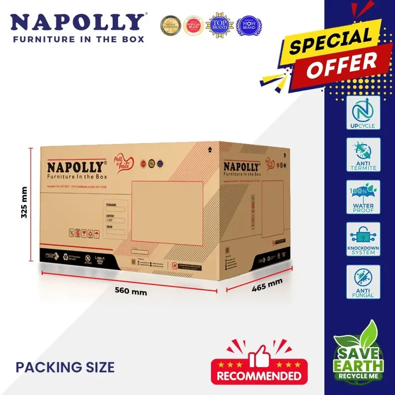 Napolly Lemari Rak Piring 6 Susun NR-212.6 TP Plastik Polypropylene Anti Rayap & Jamur Furniture Minimalis Estetik 4