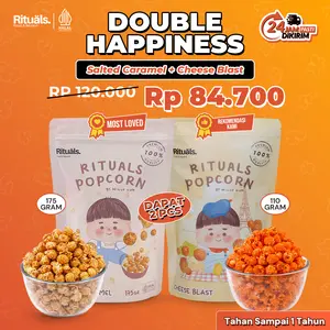 [Double Happiness] 2 Bungkus Rituals Popcorn Ukuran Large - Snack Jagung Cemilan Crispy by Rituals Food