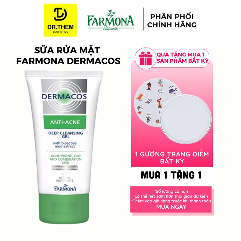  TUN PHẠM  DERMACOS Sữa Rửa Mặt Farmona Dermacos Anti Acne Deep Cleansing Gel 150ml Sạch Sâu Ngừa Mụn Cho Da Dầu 