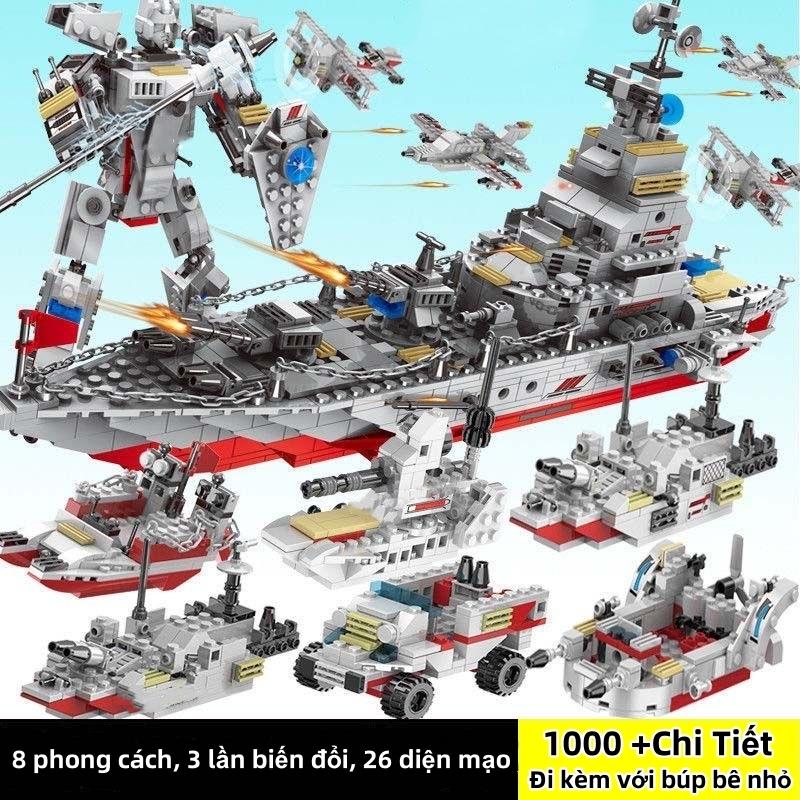 【 1000 Chi Tiết】Bộ đồ chơi lắp ráp Tàu Chiến Hạm/Đồ Chơi Lắp Ráp Mô Hìnhmáy bay, xe tăng, robot cho bé Tháo Lắp Bộ Lắp Ráp
