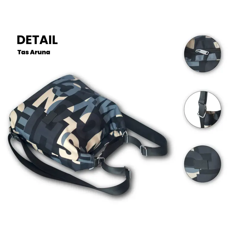 SELEMPANG ARUNA  1859-3# Tas Selempang Wanita Dan Backpack Kekinian Dengan Ukuran Sedang Sudah Dilengkapi Tali Selempang Berbahan Parasut Dengan Motif-motif Terkini Cocok Dipakai JAlan-jalan Dan Bekerja Dewasa Perempuan 3