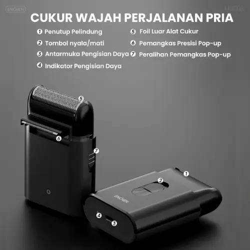 Coco Living x ENCHEN MS003 Alat Cukur Kumis Jenggot Portable Slim Alat Cukur Elektrik 7