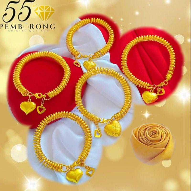 ASQ GELANG TANGAN GETAH RAMBUT COMEL NEW EXCLUSIVE EMAS BANGKOK ...
