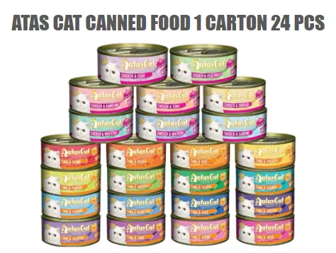 Aatas Can Food Chicken & Tuna Wet Cat Food Salmon Okaka Pumpkin Anchovy Shrimp Beef Crab Tantalizing Creamy 80g 24/carton