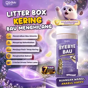 Bye Bye Bau | Dr.Bulu - Deodorant Litter Box, Penghilang Bau Litter Box Kucing dan Anjing, Odor Remover Deodorizer, Pewangi Pasir Kucing