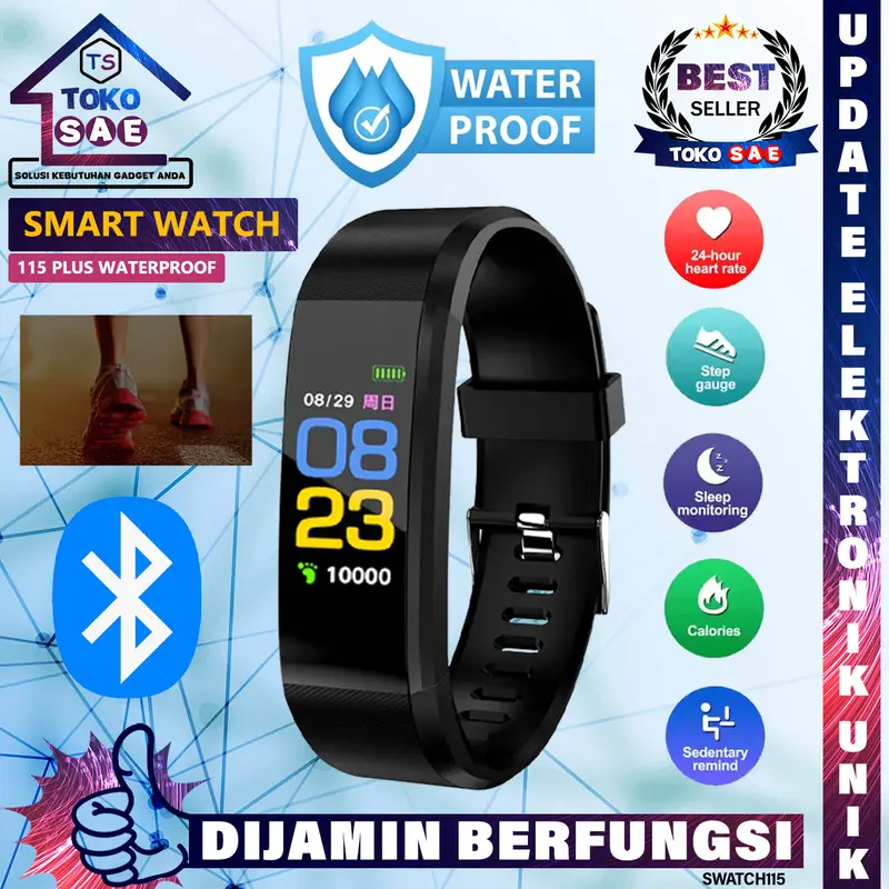 Smart Watch Sport Fitness Smart Band ID 115plus gelang Jam Tangan