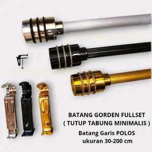 BATANG GORDEN FULLSET MOTIF GARIS TUTUP MOTIF TABUNG/BESI GORDEN MOTIF GARIS TUTUP MOTIF TABUNG FULLSET Gorden interior tirai gulung