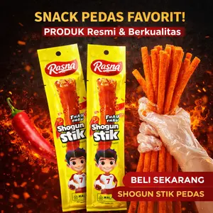 【COD】Rasna Shogun Stik pedas  Keripik Kentang Pedas Halal bentukpanjang Makanan ringan lezat