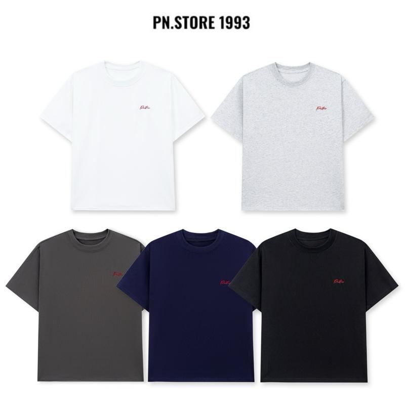 COMBO 2 Áo Thun Nam Nữ Thêu PN.store Cotton PN.STORE1993 Premium Full Color Cổ Tròn Nam Nữ