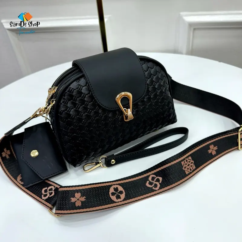 SAMDESHOP Ghina - Singbag Wanita Tiga Ruang Luas Muat Banyak ,  Selempang Cewek Kulit Sintetis Premium Tahan Air Cocok Berbagai Jenis Kegiatan , Slingbag Cewe 0