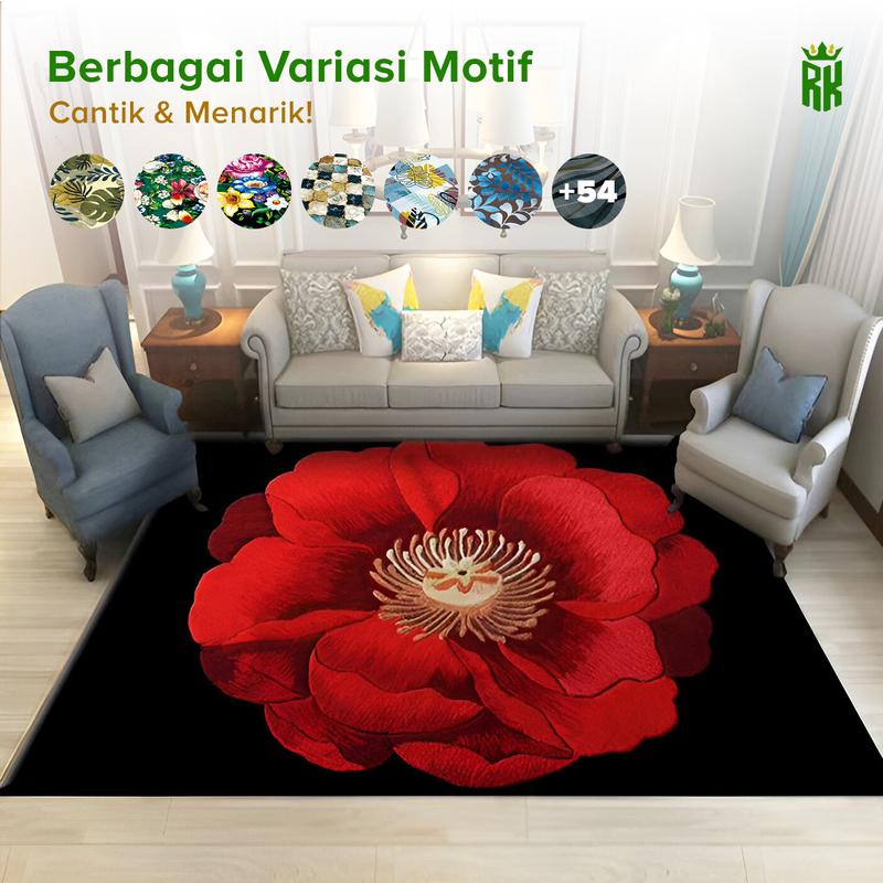 Product Introduction of RAJA - Karpet Lantai Eropa Anti Slip Bahan Polyester Alas Karet Motif Estetik Karpet Ruang Tamu Modern Carpet 15
