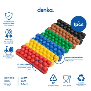 Cetakan Es Batu Jelly Ice Ball Puding Buah-buahan Serbaguna 23 Lubang Bulat - Warna Cemerlang