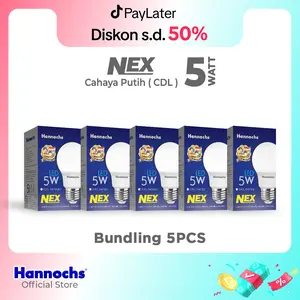 Hannochs Lampu Bohlam LED NEX 5 watt Cahaya Putih ( PAKET 5 PCS ) - Garansi 1 Tahun