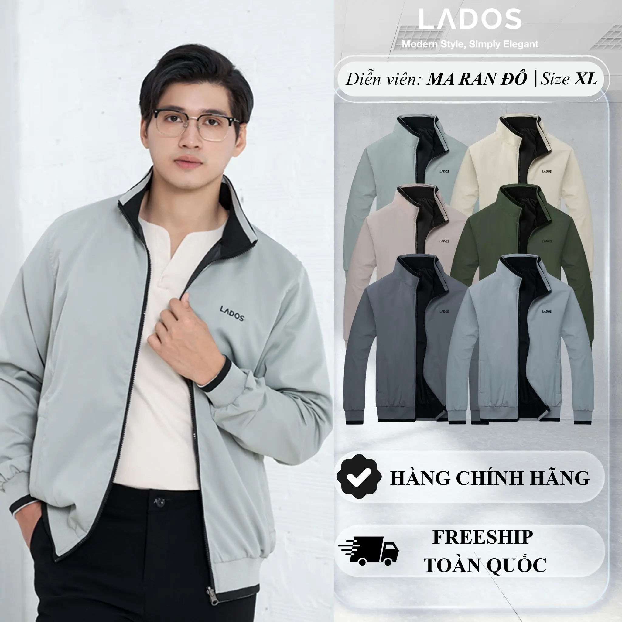 Áo khoác dù unisex 2 mặt LADOS - 22015 chất liệu dù cao cấp, chống nắng cản gió tốt