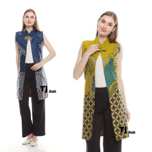 Product Introduction of Blazer Batik Wanita 2 Motif Bolak Balik Outer Long Kardi Terbaru 18