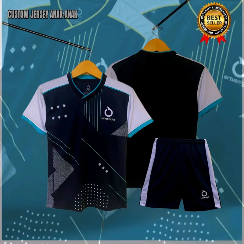 (FREE SABLON NAMA+NOMOR)baju olahraga anak laki-laki/perempuan baju bola Jersey stelan junior 2