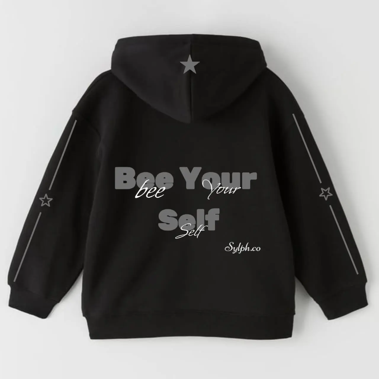 Hoodie Boxy Fit | Hoodie Boxy BEE YOUR SELF  280-300 gsm | Sablon foaming timbul+reflektif menyala