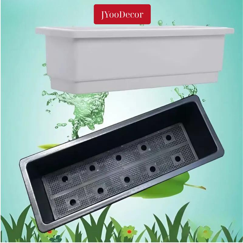  COMBO 5 Chậu  Trồng Rau Sạch - Trồng Hoa - Trồng Cây Cảnh Tại Nhà Thiết Kế Thông Minh Kích Thước 48x20x16cm 