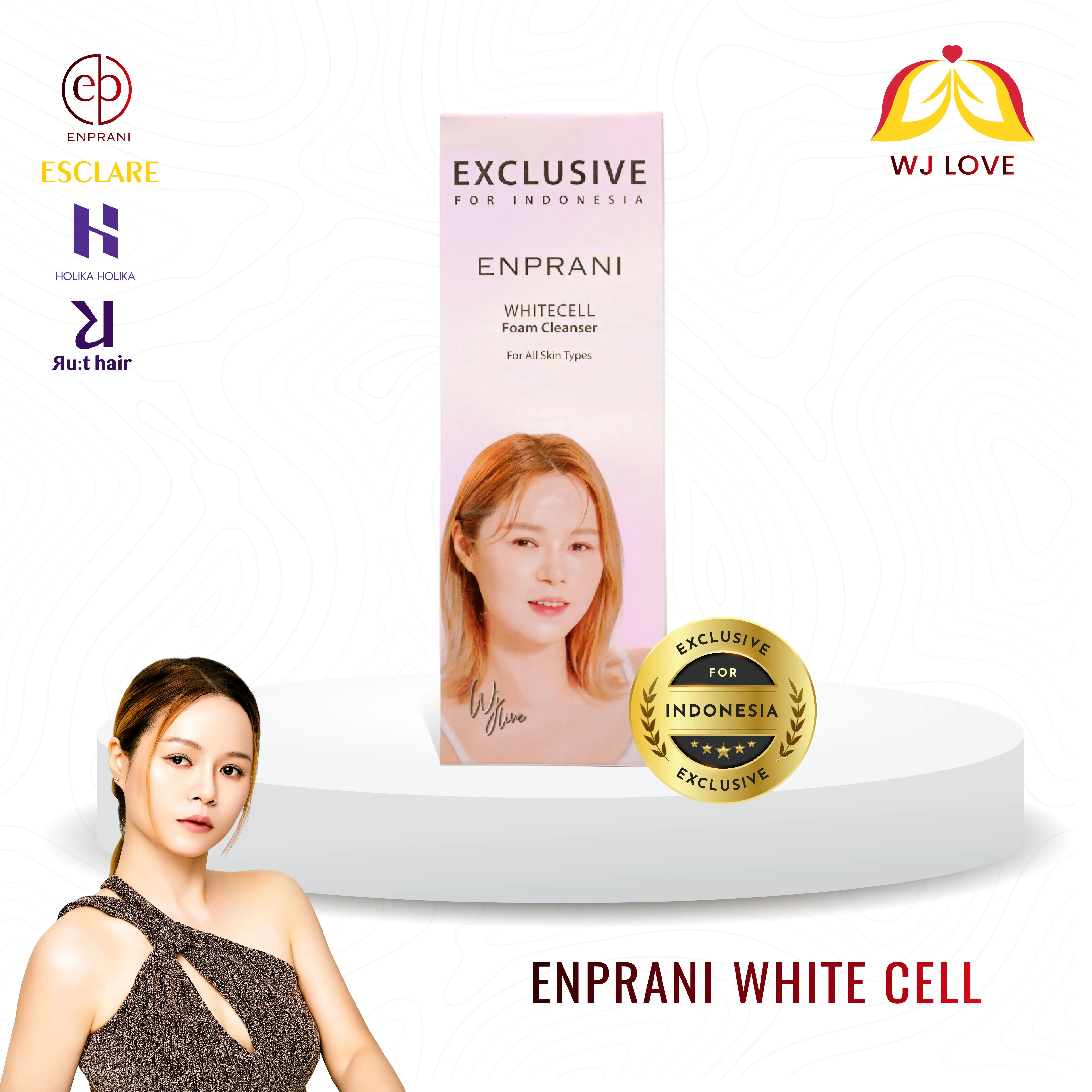 Enprani Whitecell Foam Cleanser 170ml Facial Kering Membersihkan Mencerahkan Muka Vitamin