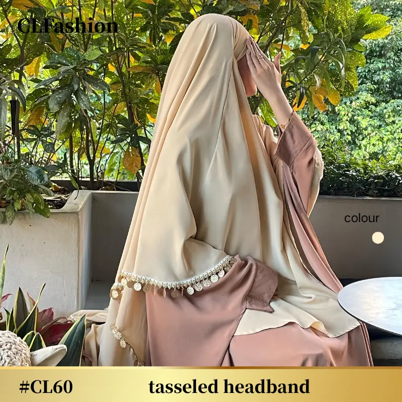 #CL60 Elegant solid color tassel headscarf,Unique design, soft touch, suitable for daily wear and special occasions, elegant and fashionable