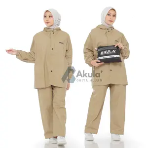 Akula Jas Hujan Original Setelan Baju dan Celana Pria Wanita Tebal Elastis