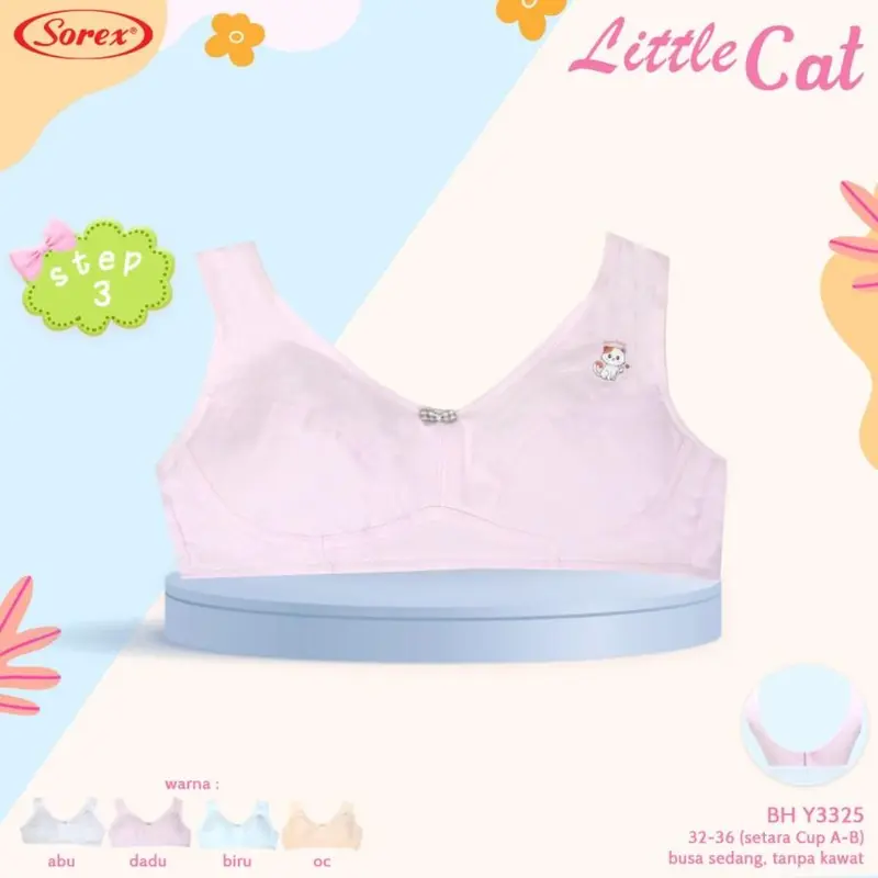 PAKET 3Pcs Bra Remaja Sorex  Young Y3323 Y3324 Y3325 Y3310 Sorex Young step 3 no busa no kawat 3