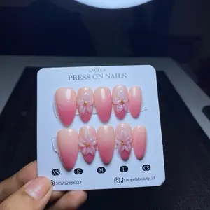 Peachy Blossom Ombre | Fake lNails | Kuku Palsu | Press On Nails