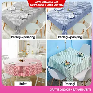 <COD> Loyal Bosque Taplak Meja Makan Import Murah Bahan PEVA Tebal Anti Air dan Minyak / Taplak Meja Motif D10-3D Untuk meja persegi bulat oval