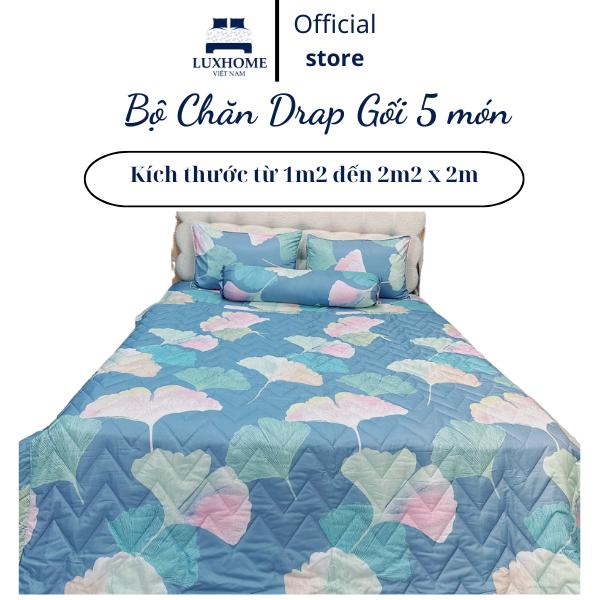 Bộ Chăn Ga Gối Lụa Tencel cellulose 5 Món Luxhome Mát Lạnh Mềm Mịn Kháng Khuẩn Tự Nhiên thoáng khí Vietnam Thân thiện với làn da giặt máy làm mát dệt phẳng làm mát dệt phẳng super single & queen đồng tiền đỏ thoáng khí