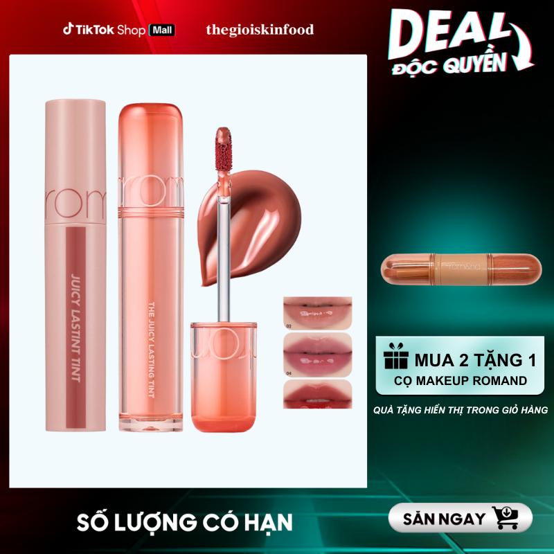 [Màu 1-39] Son Môi Tint Bóng Trang Điểm Hàn Quốc Romand The Juicy Lasting Tint Cosmetic Mỹ Phẩm Son Tint