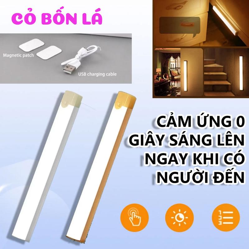 Đèn LED Cảm Biến Chuyển Động Sạc Không Dây Có Nam Châm Dán Tường Đèn Ngủ Tủ, Đèn Nhà Bếp, Cầu Thang